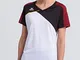Erima Premium One 2.0, T-Shirt Donna, Bianco/Nero/Rosso/Giallo, 38