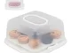 Relaxdays Contenitore per Torte, Quadrato, Trasportabile, Dolci Muffin, Lavabile, HLP 16x3...