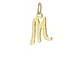 NKlaus 7817 - Ciondolo a forma di lettera M, in oro giallo 333, ciondolo con lettere dell'...