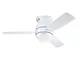 72180 Ventilatore da soffitto bianco per interni da 112 cm Halley, kit di luce con vetro s...