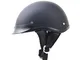 Viviance Moto Stile Tedesco Mezza Faccia Casco Motocross Nero Opaco M/L/XL - L