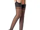 WOOTI TIGHTS Calza da reggicalze DELICATA NERO TG. M setificato 20 den, sexy, romantica, v...