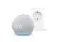 Echo Dot (4ª generazione) con orologio, Bianco ghiaccio + Amazon Smart Plug (presa intelli...