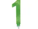 big-party Candeline Numerali Glitter Vari Colori h 15 cm (1, Verde Mela)