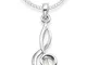 Collana con ciondolo in argento Sterling a forma di chiave di violino su catena d’argento,...