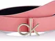 Calvin Klein CK Logo Belt 30MM Cintura, Rosa Sfumata, 90 cm Donna