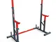 K-Sport - Attrezzo per bodybuilding regolabile, squat rack con spotter & dip , sbarra soll...