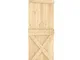 vidaXL Porta Scorrevole con Set Hardware 85x210 cm Legno Massello Pino