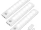 Vicloon Luce per Armadio, 3Pcs Lampada Guardaroba LED con Sensore di Movimento, Batteria R...