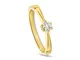 Miore 6 poli solitario anello di fidanzamento con diamante 0,20 ct in oro bianco/ Oro gial...