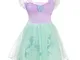 Lito Angels - Costume da principessa Ariel per bambine, Vestito Sirenetta per Halloween e...