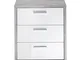 FMD Moebel Innis B1 Cassettiera Ufficio, 49,4x42x59,1 H cm, Grigio, Bianco, Nobilitato