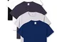 Fruit Of The Loom - T-shirt da uomo originale, confezione da 5 Nero/Bianco/Blu marino/Grig...