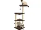 AmazonBasics - Albero per gatti a tre livelli, con torre, 40,6 x 40,6 x 118 cm, marrone