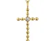 Jo saggezza oro giallo 14 K (585) 0.07 Cttw Round Diamond Cross ciondolo collana, catena 5...