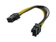 AKYGA AK-CA-07 - Cavo Adattatore PCI-E a 6 Pin su Presa PCI-E a 8 Pin, 20 cm