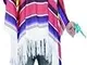 Poncho messicano multicolore con frange costume adulto