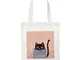 JCNL Kawaii Pink Cat Stampato Borse da Donna Borse   estetiche in Tela Tote Bag Donna Eco...