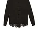 Motivi : Cardigan con Inserto in Pizzo Nero L (Italian Size)