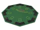 vidaXL Piano da Poker Pieghevole 8 Giocatori Ottagonale Verde Tavolo da Gioco