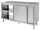 RESTAURANTSTORE Tavolo 140x60x85 acciaio inox 430 armadiato passante ristorante pizzeria R...