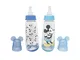 Disney Cudlie Mickey Mouse Baby Boy 2 Pack of 9 Oz Bottles with Removeable Character Molde...