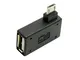 Cablecc Adattatore micro USB 2.0 Host OTG con alimentazione USB, angolato di 90° a sinistr...