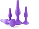 BONDAGERIE® Plug Viola con ventosa, in silicone liscio, varie misure
