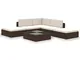 vidaXL Set Divano da Giardino 15 pz in Polyrattan Marrone Sofa con Cuscini