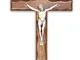 Crocifisso in Legno - da Parete - Cristo Placcato Argento 999 - Prodotto in Umbria Italy -...