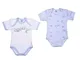 Confezione da 2 Body Americano Manica Corta Neonato NEONATA in Cotone GARZATO Pesante Inve...