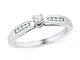 10 kt oro bianco donna rotonda diamante solitario anello promessa sposa 1/5 Cttw e 10ct or...