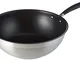 Amazon Basics - Padella da wok in acciaio INOX, 28 cm, Nero