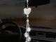 Cobee Ciondolo a forma di cuore con diamanti per auto, con cristalli per specchietto retro...