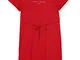 Tommy Hilfiger TH Ess Hilfiger Reg C-nk Drs SS Vestito, Rosso (Primary Red), X-Large Donna