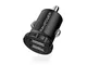 RAVPower Caricabatterie USB Auto, Super Mini Caricatore in Alluminio per Auto da 24W con D...