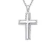 Collana Croce Uomo in Argento Sterling 925 Crocifisso Ciondolo, Catena Lunghezza: 51 cm -...