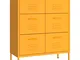 Furniking Cassettiera in acciaio giallo senape 80 x 35 x 101,6 cm