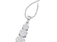 Diamond2Deal - Ciondolo a forma di fiore in oro bianco 14 ct, con diamante rotondo a 3 pie...