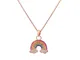 Ouran - Collana con ciondolo a forma di arcobaleno, da donna, placcata in oro rosa e argen...