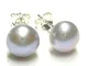 Orecchini a perno con perle coltivate d'acqua dolce grigie 8 mm, in argento Sterling, idea...