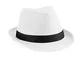 Beechfield Fedora unisex Cappello nero o bianco - White/Black - LXL