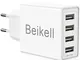 Caricatore USB, Beikell Caricatore USB da Muro a 4 Porte 5A / 25W con Tecnologia Smart-Ada...