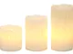 Smart Planet® - Set di 3 candele a LED tremolanti di alta qualità in bianco – bellissimi d...
