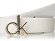 Calvin Klein Logo Belt 30MM Cintura, CK Bianco, 85 cm Donna