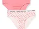 Tommy Hilfiger 2P Print Intimo in Stile Bikini, Klu/Multi/Star/AOP/Hamptons Pink, 14-16 Ba...