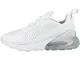 Nike Air Max 270 (GS), Scarpe da Atletica Leggera Uomo, Bianco (White/White/Metallic Silve...