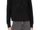 Calvin Klein Logo Cotton Bonded Hoodie Maglione, CK Black, X-Small Donna