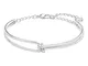 Swarovski Bracciale rigido Lifelong, bianco, Placcatura rodio