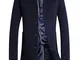 Vogstyle Uomo Sottile Caloroso Cappotto Invernale Di Lana Blu M